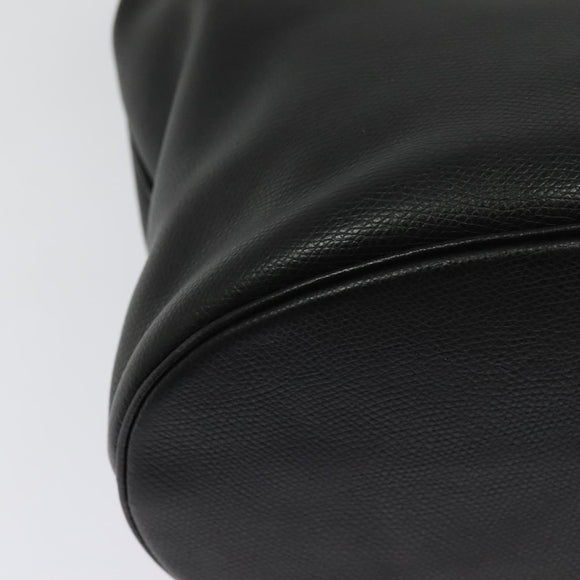 MCM Studs Shoulder Bag Leather Black Gold Auth 141865