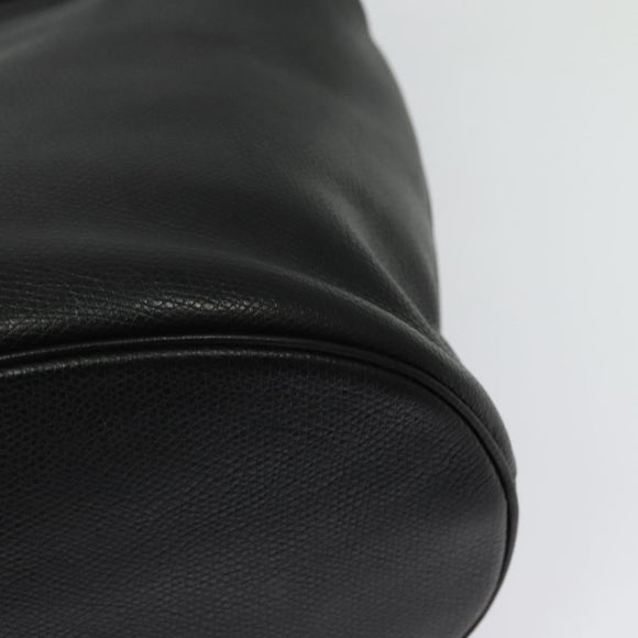 MCM Studs Shoulder Bag Leather Black Gold Auth 141865