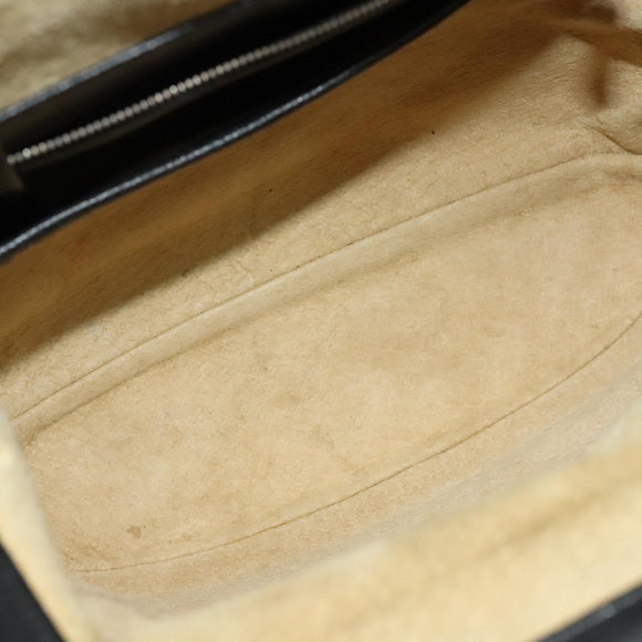 MCM Studs Shoulder Bag Leather Black Gold Auth 141865