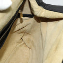 MCM Studs Shoulder Bag Leather Black Gold Auth 141865-17