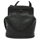 MCM Studs Shoulder Bag Leather Black Gold Auth 141865-3