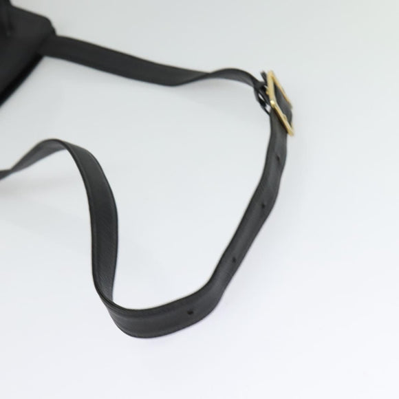 MCM Studs Shoulder Bag Leather Black Gold Auth 141865