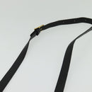 MCM Studs Shoulder Bag Leather Black Gold Auth 141865-8