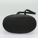 MCM Studs Shoulder Bag Leather Black Gold Auth 141865-9