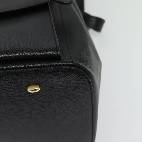 CELINE Backpack Leather Black Gold Auth 141872