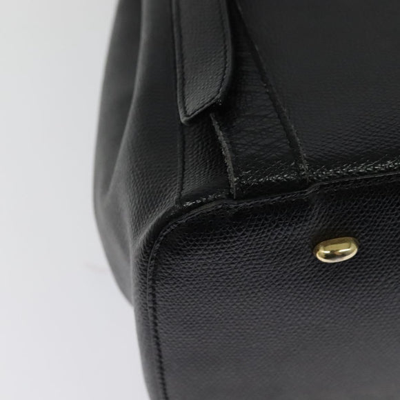 CELINE Backpack Leather Black Gold Auth 141872