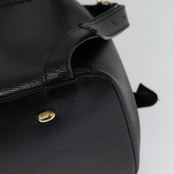 CELINE Backpack Leather Black Gold Auth 141872