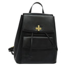 CELINE Backpack Leather Black Gold Auth 141872-1