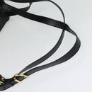 CELINE Backpack Leather Black Gold Auth 141872-7