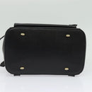 CELINE Backpack Leather Black Gold Auth 141872-5