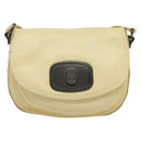 CELINE Studs Shoulder Bag Leather Cream Auth 141874-13