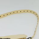 CELINE Studs Shoulder Bag Leather Cream Auth 141874-14