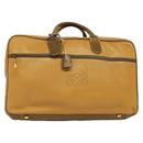 LOEWE Anagram Travel bag Boston Bag Leather Black Gold Auth 141875-1