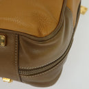 LOEWE Anagram Travel bag Boston Bag Leather Black Gold Auth 141875-14