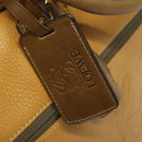 LOEWE Anagram Travel bag Boston Bag Leather Black Gold Auth 141875-17
