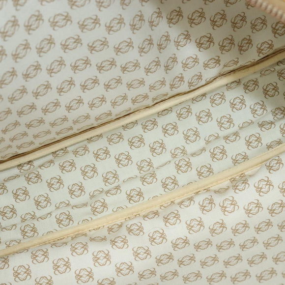 LOEWE Anagram Travel bag Boston Bag Leather Black Gold Auth 141875