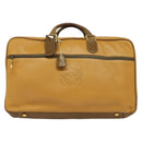 LOEWE Anagram Travel bag Boston Bag Leather Black Gold Auth 141875-13