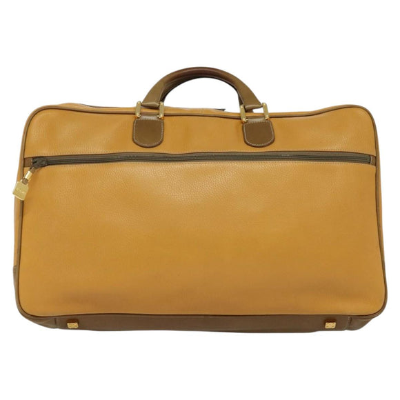 LOEWE Anagram Travel bag Boston Bag Leather Black Gold Auth 141875