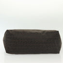 FENDI Zucchino Canvas Tote Bag Dark Brown Auth 141877-6