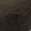 FENDI Zucchino Canvas Tote Bag Dark Brown Auth 141877-10
