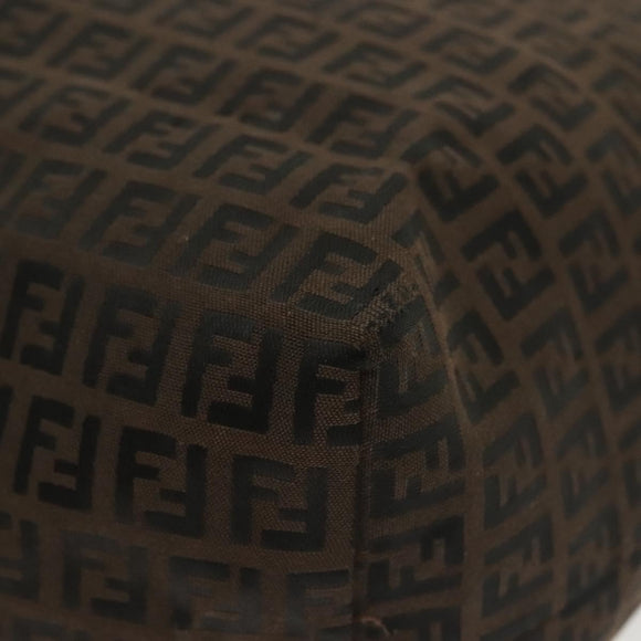 FENDI Zucchino Canvas Tote Bag Dark Brown Auth 141877