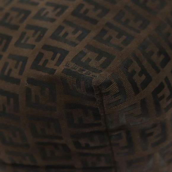 FENDI Zucchino Canvas Tote Bag Dark Brown Auth 141877