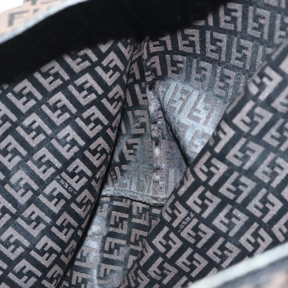 FENDI Zucchino Canvas Tote Bag Dark Brown Auth 141877