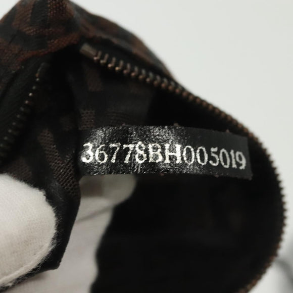 FENDI Zucchino Canvas Tote Bag Dark Brown Auth 141877