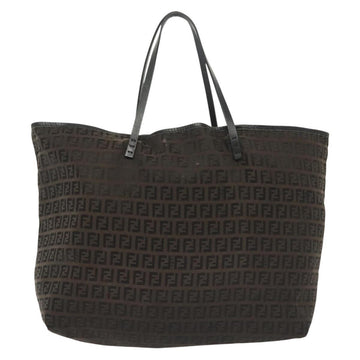 FENDI Zucchino Canvas Tote Bag Dark Brown Auth 141877 - 0