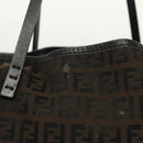 FENDI Zucchino Canvas Tote Bag Dark Brown Auth 141877-3