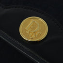 Christian Dior Trotter Canvas Chain Shoulder Bag Navy Gold Auth 141878-17