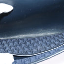 Christian Dior Trotter Canvas Chain Shoulder Bag Navy Gold Auth 141878-11