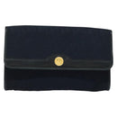 Christian Dior Trotter Canvas Chain Shoulder Bag Navy Gold Auth 141878-13