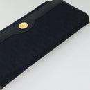 Christian Dior Trotter Canvas Chain Shoulder Bag Navy Gold Auth 141878-6