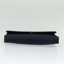 Christian Dior Trotter Canvas Chain Shoulder Bag Navy Gold Auth 141878-5