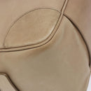 CELINE Hand Bag Leather Beige Gold Auth 141898-11