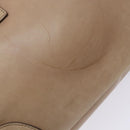 CELINE Hand Bag Leather Beige Gold Auth 141898-14