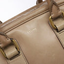 CELINE Hand Bag Leather Beige Gold Auth 141898-15