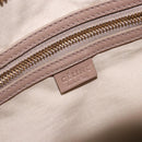 CELINE Hand Bag Leather Beige Gold Auth 141898-17