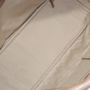 CELINE Hand Bag Leather Beige Gold Auth 141898-18