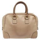 CELINE Hand Bag Leather Beige Gold Auth 141898-2
