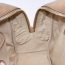 CELINE Hand Bag Leather Beige Gold Auth 141898-20