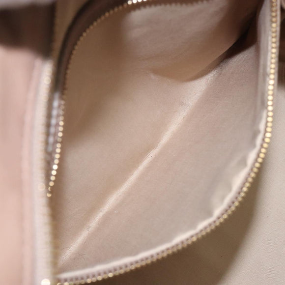 CELINE Hand Bag Leather Beige Gold Auth 141898