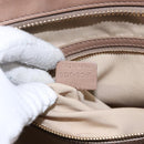 CELINE Hand Bag Leather Beige Gold Auth 141898-22