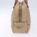 CELINE Hand Bag Leather Beige Gold Auth 141898-5