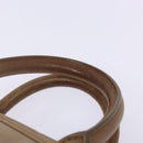 CELINE Hand Bag Leather Beige Gold Auth 141898-8