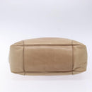 CELINE Hand Bag Leather Beige Gold Auth 141898-9