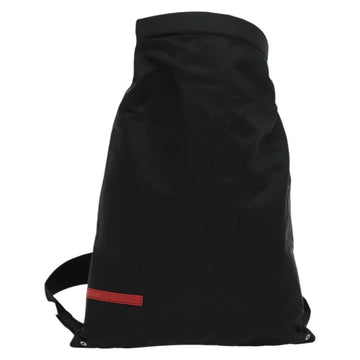 PRADA Sports Backpack Nylon Black Silver Auth 141902