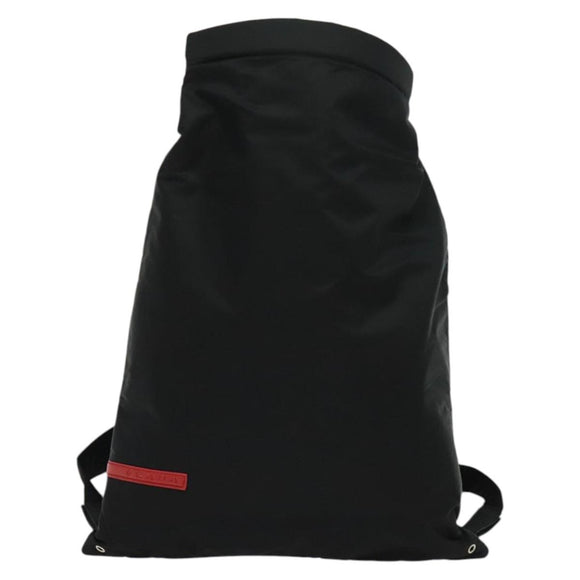 PRADA Sports Backpack Nylon Black Silver Auth 141902