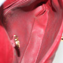 CHANEL Waist Bag Lamb Skin Red Gold CC Auth 141904-19